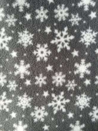 Polar Fleece Anti Pill Washable Soft Fabric- Winter Wonderland Snowflake Grey/White PPFL42 GRWHT