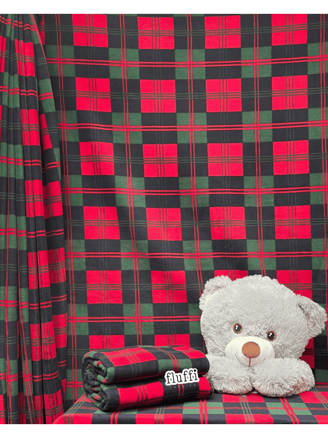 Polar Fleece Anti Pill Washable Soft Fabric- Xmas Tartan Q1404 RDNY