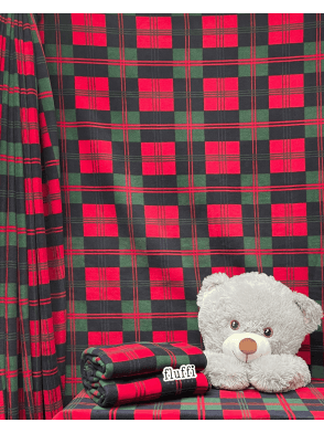 Polar Fleece Anti Pill Washable Soft Fabric- Xmas Tartan Q1404 RDNY