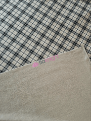 Polar Fleece Double Sided Anti Pill Washable Soft Fabric- Beige Tartan SQ553 BGBKWHT