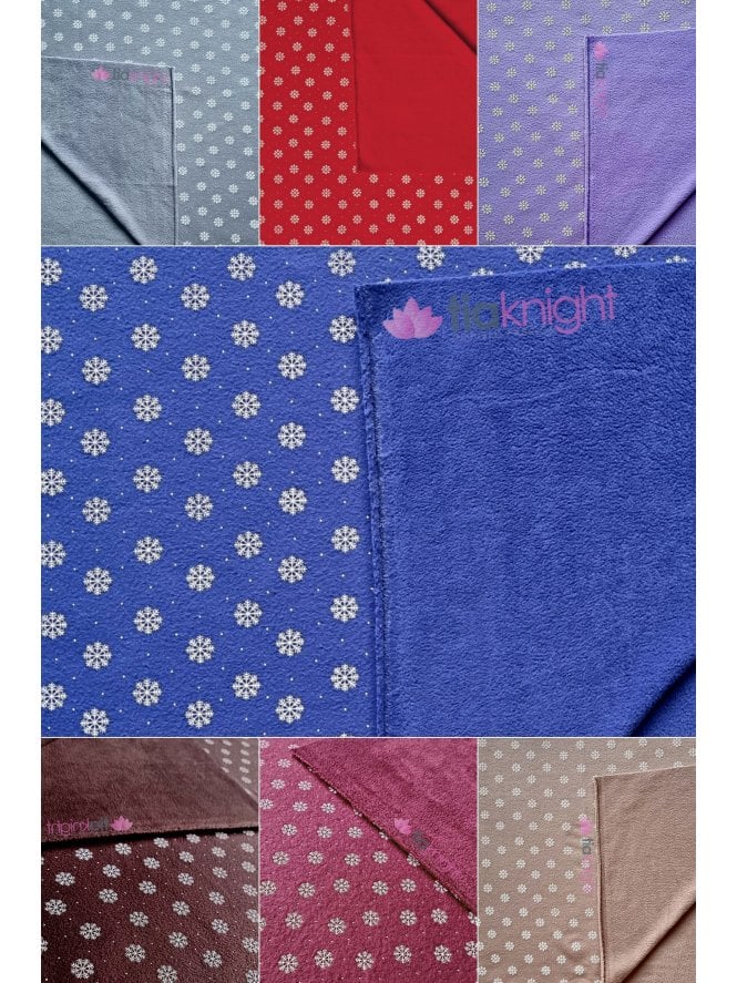 Polar Fleece Double Sided Anti Pill Washable Soft Fabric- Ditsy Snowflakes SQ656