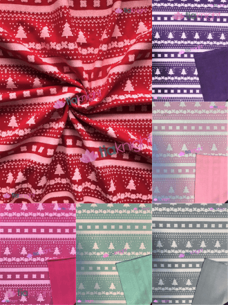 Polar Fleece Double Sided Anti Pill Washable Soft Fabric- Festive Fairisle SQ660