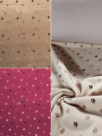 Polar Fleece Double Sided Anti Pill Washable Soft Fabric- Puppy Paws SQ686