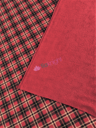 Polar Fleece Double Sided Anti Pill Washable Soft Fabric- Red Tartan SQ553 RDBKWHT