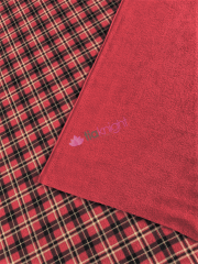 Polar Fleece Double Sided Anti Pill Washable Soft Fabric- Red Tartan SQ553 RDBKWHT