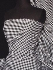Poly Cotton Material- Black Gingham 1/4" Q562 BK
