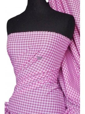 Poly Cotton Material- Cerise Gingham 1/4" Q562 CRS