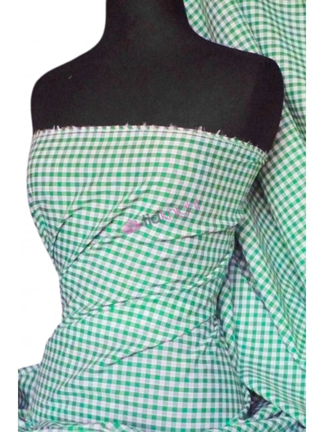 Poly Cotton Material- Emerald Gingham 1/4" Q562 EMR