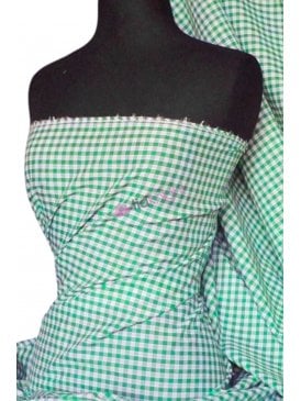Poly Cotton Material- Emerald Gingham 1/4" Q562 EMR