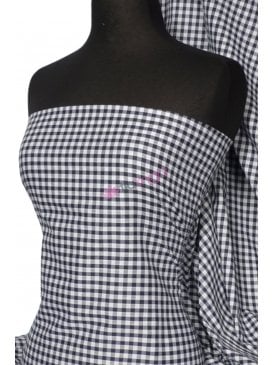 Poly Cotton Material- Navy 1/4" Check Gingham Q562 NY