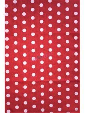 Poly Cotton Material- Red/White Polka Dots Q708 RDWHT