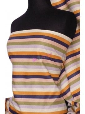 Poly Cotton Material- Vertical Multi Stripe Q1013 MLT