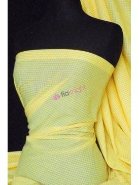 Poly Cotton Material- Yellow 1/8" Check Gingham Q563 YL