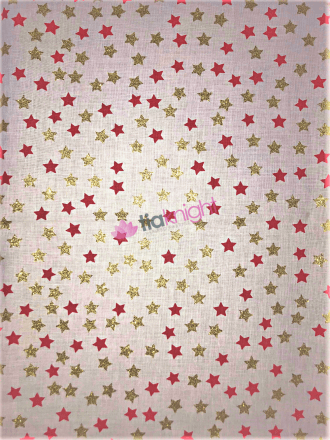 Poly Cotton Sheeting Material- Christmas Twinkle SQ669 WHTRD
