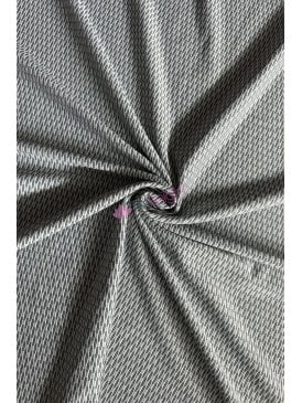 Poly Jersey 4 Way Stretch Dressmaking Fabric- Monochrome Abstract SQ880 WHTBK