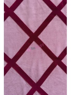 Poly Mesh Diamond Stretch Sheer Material- Burgundy SQ871 BGD