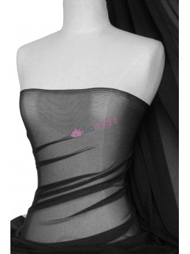 Poly Mesh Stretch Sheer Material- Black SQ43 BK