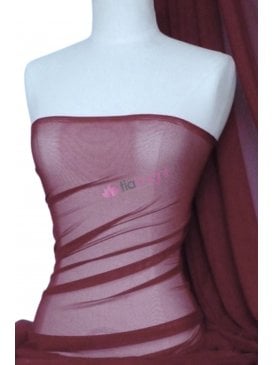 Poly Mesh Stretch Sheer Material- Burgundy SQ43 BGD