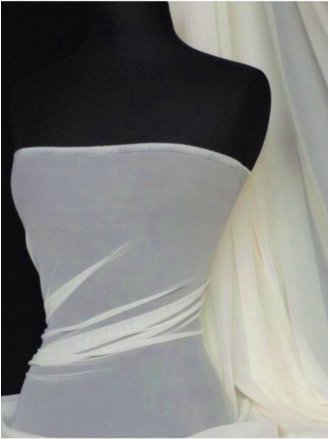 Poly Mesh Stretch Sheer Material- Cream SQ43 CRM