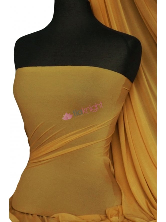 Poly Mesh Stretch Sheer Material- Dark Mustard SQ43 DMST