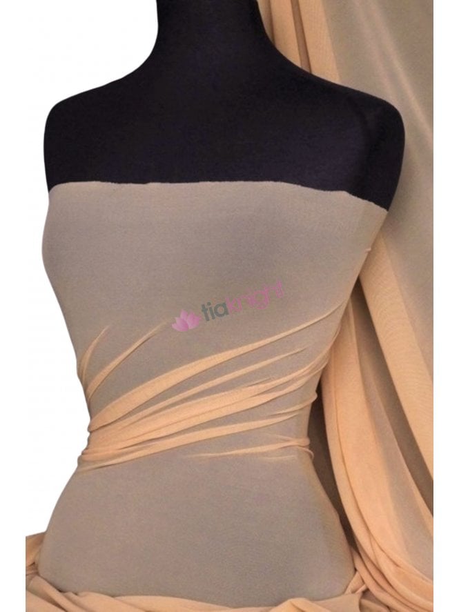 Poly Mesh Stretch Sheer Material- Honey Beige SQ43 HNBG