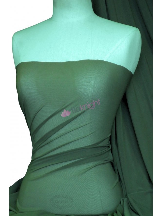 Poly Mesh Stretch Sheer Material- Jungle Green SQ43 JNG
