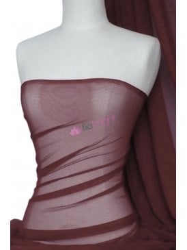 Poly Mesh Stretch Sheer Material- Mulled Wine SQ43 MWN