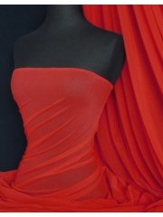 Poly Mesh Stretch Sheer Material- Oriental Red SQ43 ORRD