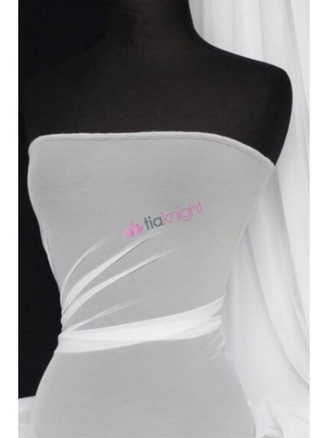 Poly Mesh Stretch Sheer Material- Pure White SQ43 PWHT
