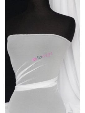 Poly Mesh Stretch Sheer Material- Pure White SQ43 PWHT