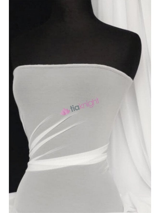 Poly Mesh Stretch Sheer Material- White SQ43 WHT