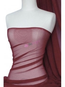 Poly Mesh Stretch Sheer Material- Wine SQ43 WN