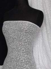 Poly Viscose Burn Out Light Weight Fabric- White Animal Q531 WHT