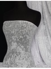 Poly Viscose Burn Out Light Weight Fabric- White Cloud Q532 WHT