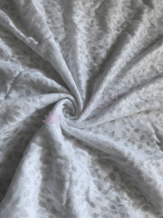Poly Viscose Burn Out Light Weight Fabric- White Shimmer Leaves Q1211 WHT