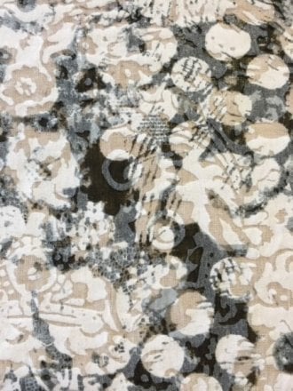 Poly Viscose Light Weight Sheer Burnout Stretch Fabric- Black/White Victorian Q1202 BKWH