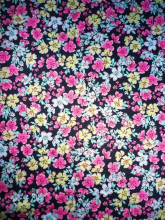 Poly Viscose Light Weight Sheer Fabric- Pink/Yellow Ditsy Q1198 PNY