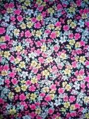 Poly Viscose Light Weight Sheer Fabric- Pink/Yellow Ditsy Q1198 PNY