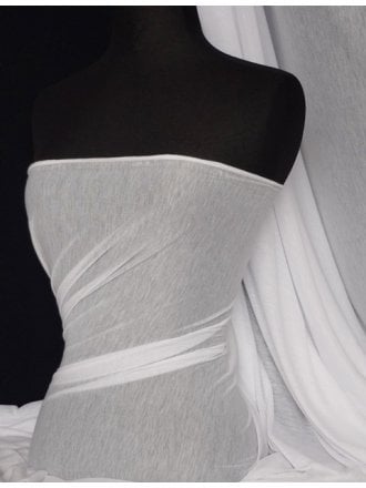 Poly Viscose Light Weight Sheer Fabric- White Q958 WHT