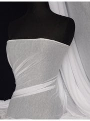 Poly Viscose Light Weight Sheer Fabric- White Q958 WHT