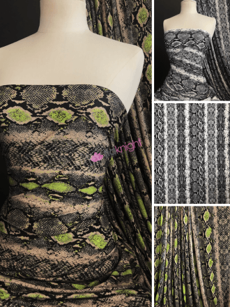 Poly Viscose Light Weight Stretch Sheer Fabric- Reptile Print VSCP26