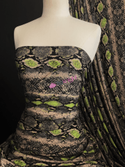 Poly Viscose Light Weight Stretch Sheer Fabric- Reptile Print VSCP26