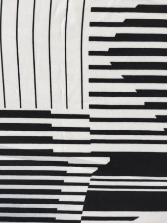 Polyester Woven Blouse Fabric- Black/White Piano Stripes SQ194 BKWH
