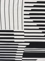 Polyester Woven Blouse Fabric- Black/White Piano Stripes SQ194 BKWH