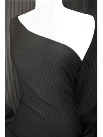 Ponte Double Knit 4 Way Stretch Jersey- Black Stripe SQ8 BK