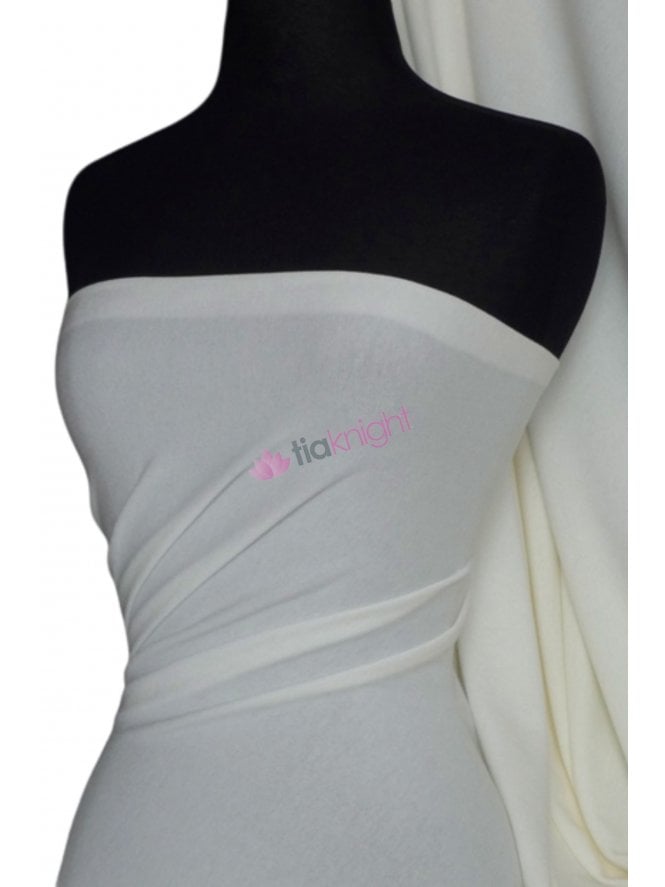 Ponte Double Knit Stretch Jersey Fabric- Ivory Q37 IV