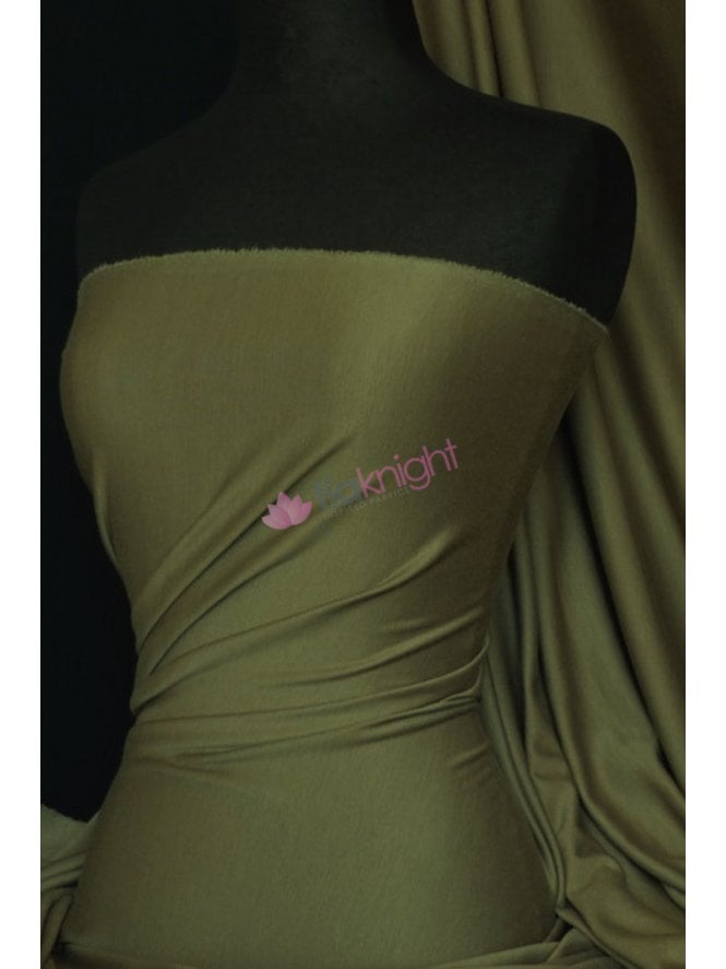 Ponte Double Knit Stretch Jersey Fabric- Khaki Q37 KH