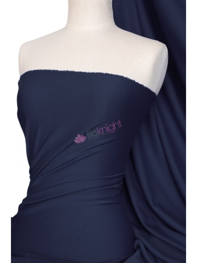 Ponte Double Knit Stretch Jersey Fabric- Navy Q37 NY