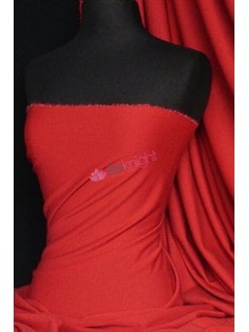 Ponte Double Knit Stretch Jersey Fabric- Red Q37 RD