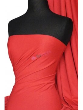 Ponte Double Knit Stretch Jersey Fabric- Tomato Red Q37 TMRD